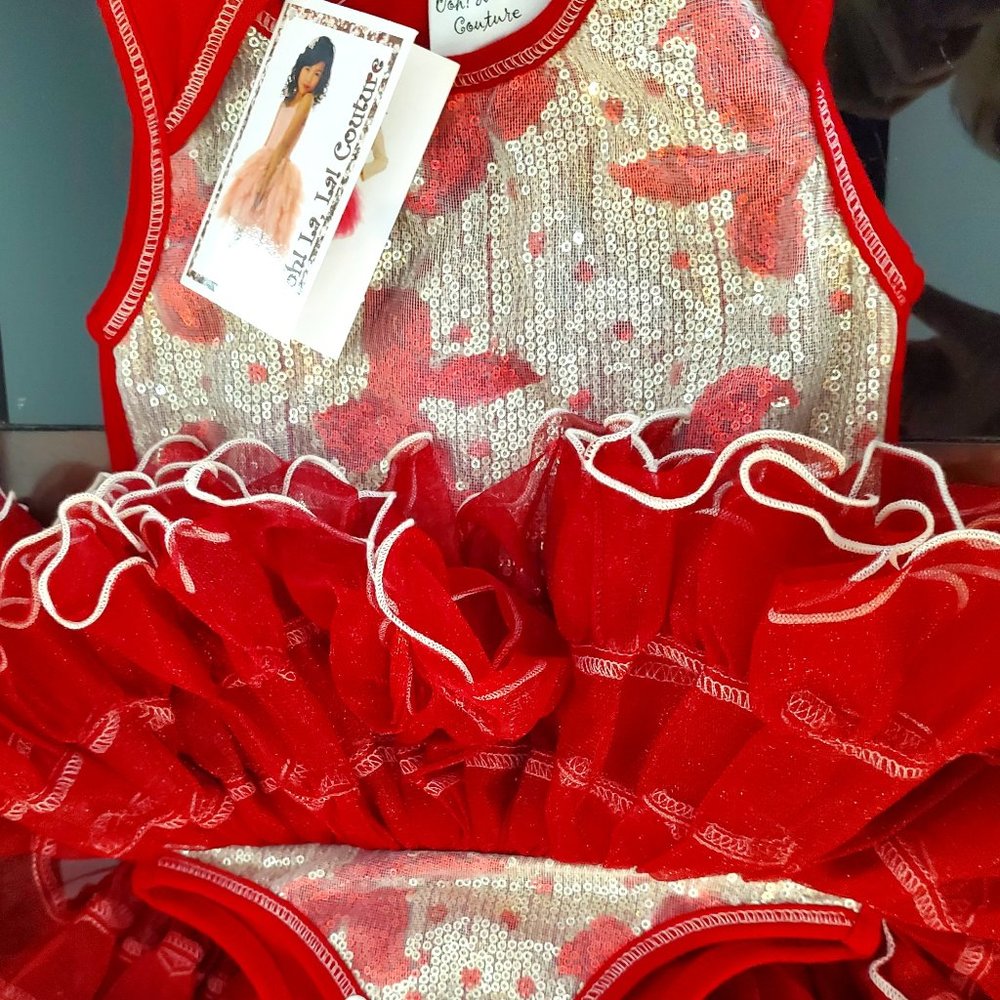 Ooh! La, LA! Couture Baby Bows Sequin Pouf. 9-12m NWT